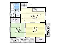 JSC高石 2LDKの間取図画像