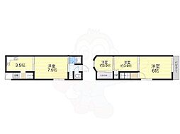 JR阪和線 上野芝駅 徒歩8分の賃貸一戸建て 1階4Kの間取り