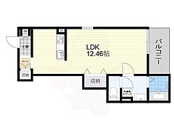 Fstyle西取石4号館 1階ワンルームの間取り