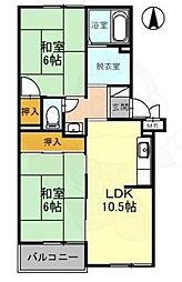 メゾンヴィオラ 2LDKの間取図画像