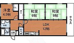 ベルハイツ西尾 3LDKの間取図画像