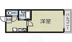 シャルマン高石 1Kの間取図画像