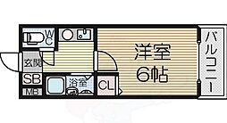 昌和富木 1Kの間取図画像