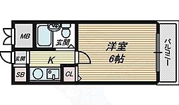 ユウパレス取石 1Kの間取図画像