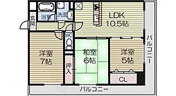 マノワールコトン 3LDKの間取図画像