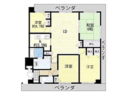 ダイアパレス浜寺諏訪森 4LDKの間取図画像