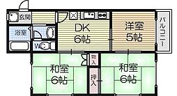 シャトレハイツ 3DKの間取図画像