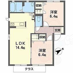 ファミール以和貴 2LDKの間取図画像