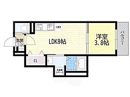 サウスブルー我孫子 1LDKの間取図画像