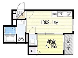 サウスブルー我孫子 1LDKの間取図画像