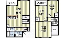 ディアス福泉C棟 3LDKの間取図画像