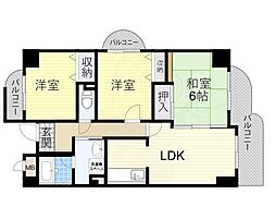 ロサノS北豊中 3LDKの間取図画像
