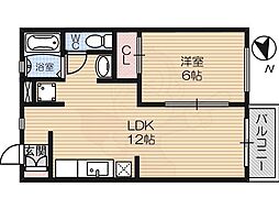 パソドブレ 1LDKの間取図画像