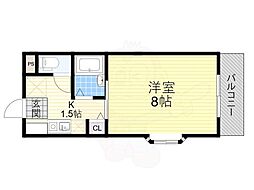 メゾンエトワール 1Kの間取図画像