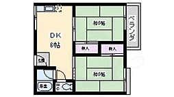 エクセレート府中A棟 2DKの間取図画像