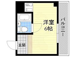 ヒルズ鳳 1Kの間取図画像