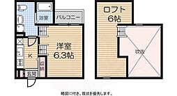 グランセレーノ石津 ワンルームの間取図画像