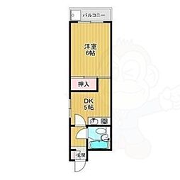 シティハイツ鳳西町 1DKの間取図画像