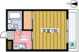 サンシャイン・5 1Kの間取図画像