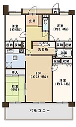 メゾンドールウイングヒルズ3番館 4LDKの間取図画像