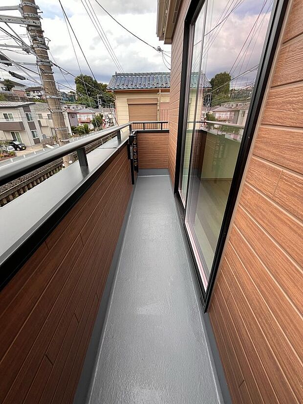 西向きのバルコニー