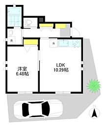 西武新宿線 上石神井駅 徒歩10分の賃貸アパート 1階1LDKの間取り