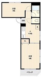 アイル関町 4階2Kの間取り
