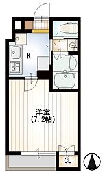 CLOVER九番館 1Kの間取図画像