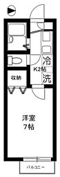 フレア・プランドールB棟 1Kの間取図画像
