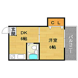 コーポ田嶋 1Kの間取図画像