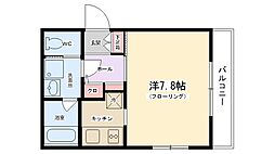 マイドリーム 2階1Kの間取り