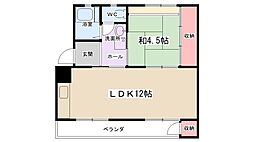 東橋本コーポラス2 1LDKの間取図画像