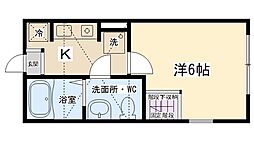 カーサ古淵 1Kの間取図画像