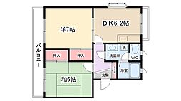 ミレイユマンション 2DKの間取図画像