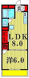 清和マンション 3階1LDKの間取り