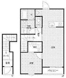 リーブルファイン葛飾西水元 2階1LDKの間取り