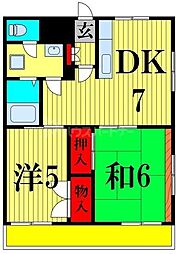 柴又第1ＳＴマンション 5階2DKの間取り