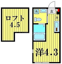 Dream小岩 1階ワンルームの間取り