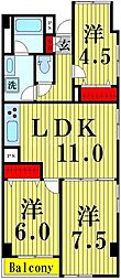 ラティーダ堀切 5階3LDKの間取り