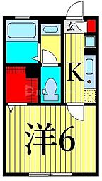 アビテ西新小岩 1階1Kの間取り