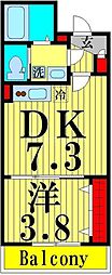 SK八潮 3階1DKの間取り