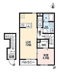 リーブルファイン三郷新和III　1号棟 1階1LDKの間取り