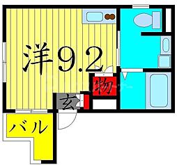 エクレーレ舜プリモ 2階ワンルームの間取り