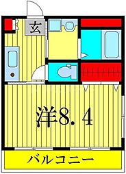 Nord Est 2階1Kの間取り