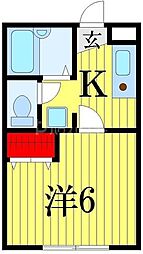 小岩メゾン 2階1Kの間取り