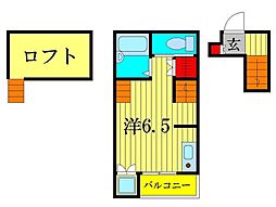 ドリーム1 2階ワンルームの間取り
