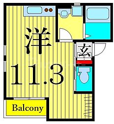 maison blanche 2階ワンルームの間取り