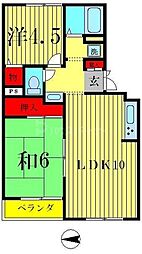 グランシャリオお花茶屋 1階2LDKの間取り