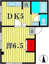 栄ビル 3階1DKの間取り