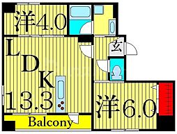 アーバンパーク立石 11階2LDKの間取り